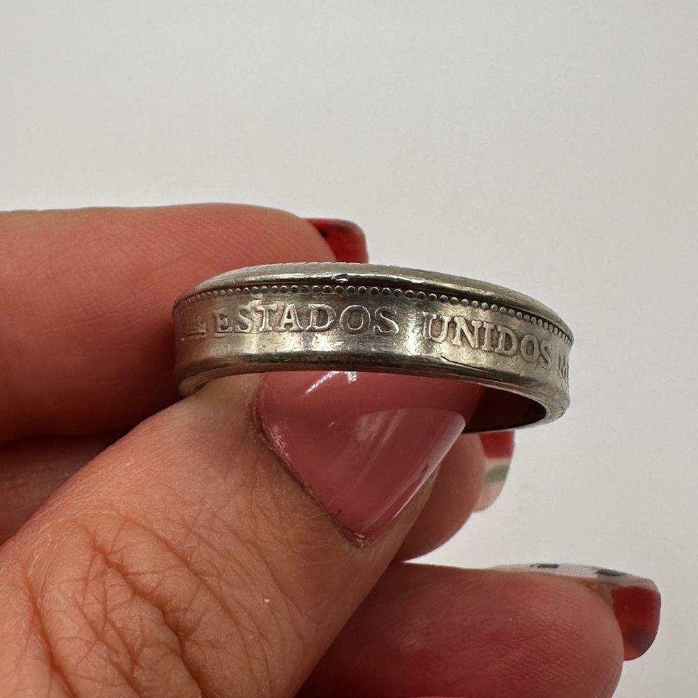 One-of-a-kind, Men's size 12-12.25, Artisan coin wedding band/fashion ring!